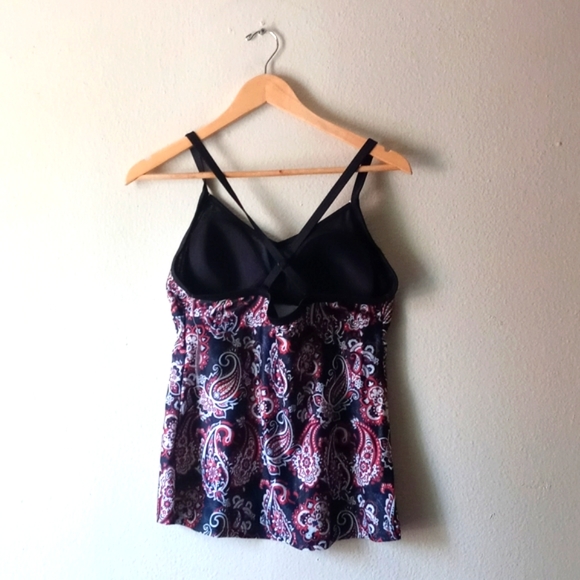 👙Enjoy The Sunshine Women's Tankini Paisley Print Two Piece Swimsuit Size L - Picture 3 of 10